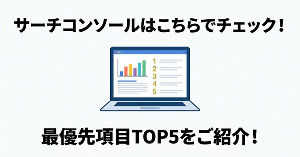 サーチコンソールを見るならここ！優先順位が高いベスト5を紹介！